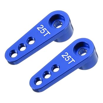 【中古】2 個ダーク ブルー アルミニウム 25 t ステアリング サーボ シングル アーム ホーン DIY RC 車..