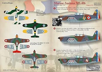 【中古】プリントスケール 72-127 1/72 モラーヌ・ソルニエ M.S.406