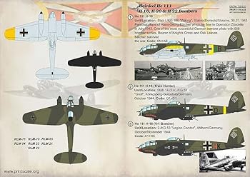 【中古】【未使用】プリントスケール 72-231 1/72 ハインケル He111H-16、H-20＆H-22爆撃機