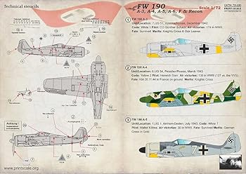 【中古】【未使用】プリントスケール 72-230 1/72 フォッケウルフ 190 A-3, A-4, A-5, A-6, F & 偵察機