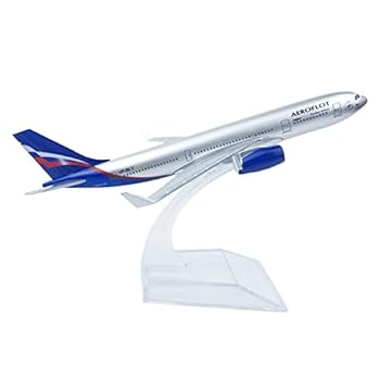 【中古】【未使用】1/400 スケール A380 ロシア航空飛行機モデル合金戦闘機モデル ダイキャスト飛行機..