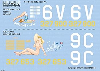 【中古】【未使用】キッツワールド KW148034 1/48 B25J ミッチェル - コルシカ 340th BG 486 BS 'ボトムズ -アップ II' (テール 6V) 43-327900 ・・・