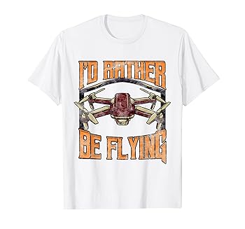 【中古】【未使用】Funny I'd Rather Be Flying Hobby Drone Pilot Pun Tシャツ