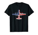 【中古】【未使用】C-130 ハーキュリーズガンシップ軍用航空機アメリカ旗 C130 Tシャツ