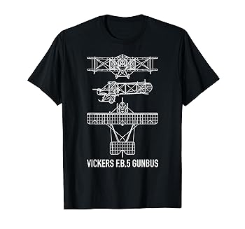 Vickers F.B.5 Fighting Biplane 5 Gunbus Blueprint Diagram Tシャツ