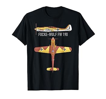 【中古】【未使用】Focke-Wulf Fw 190 ドイツ製WW2戦闘機 平面図 Tシャツ