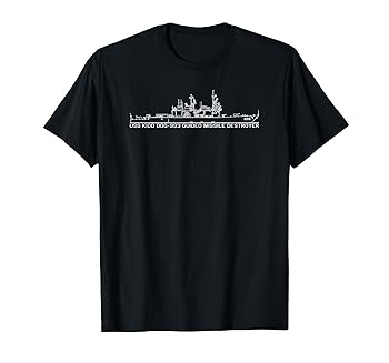 【中古】USS Kidd DDG-993 Guided Missile Destroyer Blueprint Diagram Tシャツ