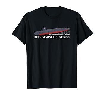 【中古】USSシーウルフSSN-21潜水艦インフォグラフィック Tシャツ