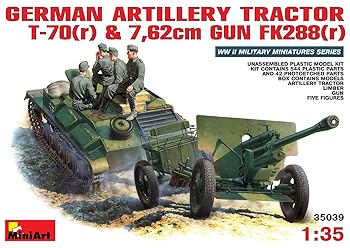 【中古】ミニアート 1/35 ドイツ軍T-70 r & 76.2mm野戦砲 MA35039 プラモデル