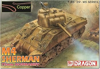 【中古】【未使用】プラッツ ドラゴン 1/35 WW2 アメリカ M4シャーマン中戦車 75mm砲搭載型 ノルマンディー上陸作戦 マジックトラック/アルミ砲身/銅製ワイヤー/3D