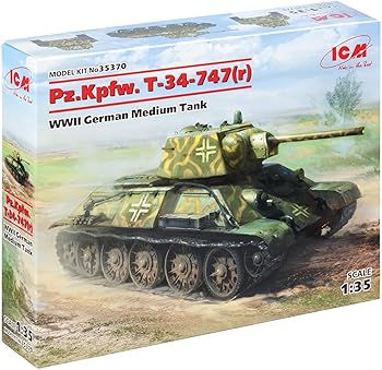 【中古】ICM 1/35 第二次世界大戦 ドイツ陸軍 鹵獲仕様 Pz.KpfW.747 T-34 (r) 中戦車 プラモデル 35370