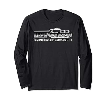 Rakuten - 【中古】SU-100駆逐戦車WW2戦車設計図の概略図 長袖Tシャツ