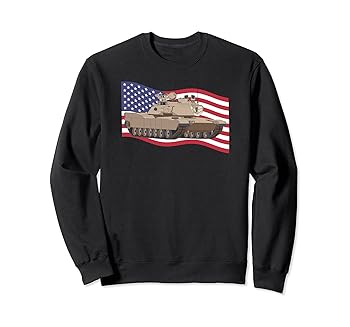 【中古】M1A2 C SEP V3 エイブラムス タンク ウェービングアメリカ国旗 トレーナー