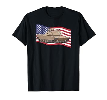 【中古】M1A2 C SEP V3 エイブラムス タンク ウェービングアメリカ国旗 Tシャツ