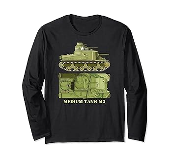 【中古】M3 リー中戦車 アメリカ WW2 陸軍戦車図 長袖Tシャツ