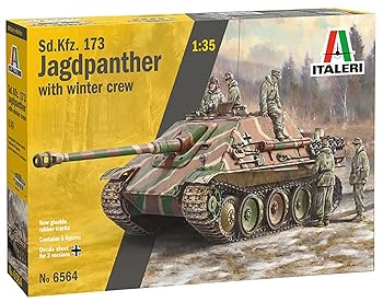 【中古】プラッツ イタレリ 1/35 WW2 ドイツ Sd.Kfz.173 ヤークトパンター 冬季装備戦車兵 5体付属 プラモデル IT6564 (戦車)