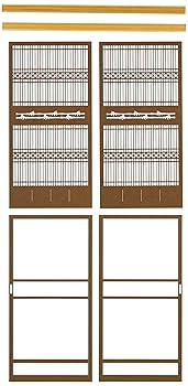 【中古】【未使用】Cobaanii mokei工房 コバアニ模型工房 1/12 和の造作シリーズ 和柄つき格子戸1 組み立てキット WZ-015