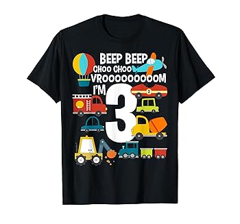【中古】I'm 3 Birthday Boy 3rd Bday Trains Cars Planes Vehicles Tシャツ