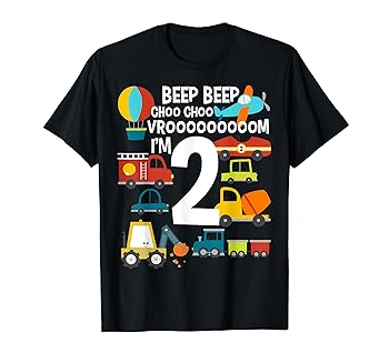 【中古】I'm 2 Birthday Boy 2nd Bday Trains Cars Planes Vehicles Tシャツ
