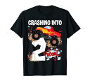 【中古】Kids 2 Year Old Monster Truck 2nd Birthday Boy Car Trucks Tシャツ