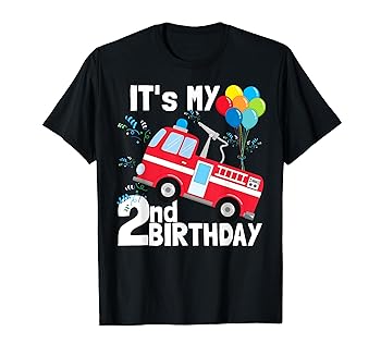 【中古】It's My 2nd Birthday Fire Truck 2 Birthday Boy Gift Tシャツ