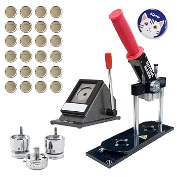 【中古】ユーロポート 缶バッジマシン32mm バッジオ スタンダード 丸型セット 耐久性のある金属製 オリ..