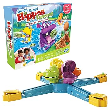 【中古】ハズブロ(HASBRO) ボードゲーム スイカだいすき! はらぺこカバくん 対象年齢4才以上 プレイヤー人数2-4人 キッズ用電動ゲーム E9707 正規品