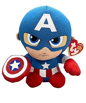 【中古】タイ(Ty) ぬいぐるみ Marvel キャプテンアメリカ (M) 41189