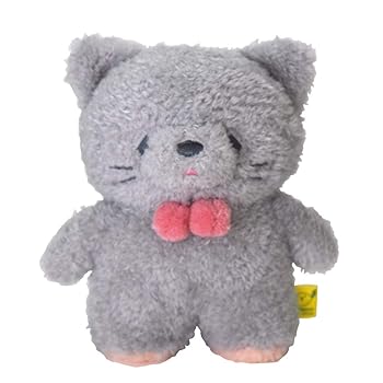 【中古】サンレモン ふわふわ たっとん ぬいぐるみ(S) ねこ グレー