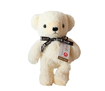 【中古】童心タグリボン付き クマのフカフカM クリーム 日本製 ぬいぐるみ くま テディベア 動物 誕生日 プレゼント お祝い