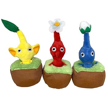 【中古】【未使用】何度でも引っこ抜ける ピクミン 引っこ抜き ぬいぐるみ マスコット 全3種セット 赤ピクミン 青ピクミン 黄ピクミン 約14cm 公式 グッズ