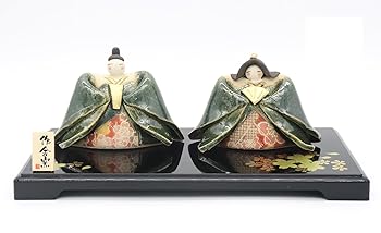 【中古】【未使用】クラフトマンハウス 桃の節句 ひな人形 織部 錦 雛飾り