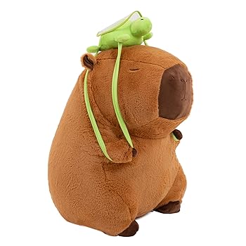 ぬいぐるみ カピバラ 動物 ぬいぐるみ 抱き枕 もこもこ capybara 可愛い お誕生日プレゼント インテリア 店飾り カメカバン付き (33cm)