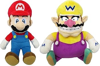 【中古】三英貿易 スーパーマリオ マリオ＆ワリオ(S) ぬいぐるみ 2種セット【高さ約24cm・約25cm】 ALL STAR COLLECTION