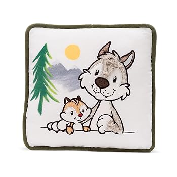Other - 【中古】【NICI】FF2024 クッション ウルフ&シマリス 25×25cm マルチカラー