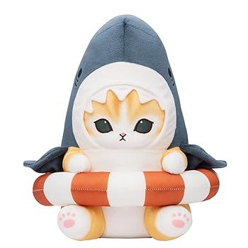 楽天市場】mofusandサメにゃん&シャチにゃんBIGぬいぐるみ～浮き輪で