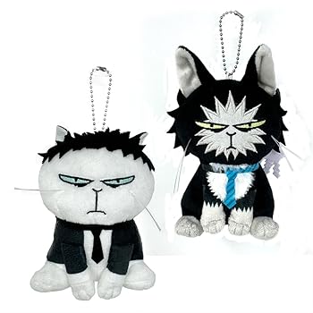 Soft Toys - 【中古】出禁のモグラ なりきり動物ぬいぐるみ 猫附家 マスコット 猫附 梗史郎 猫附 藤史郎 猫附 杏子 約12cm (猫附 梗史郎(青ネクタイ) ＆猫附 藤史郎(