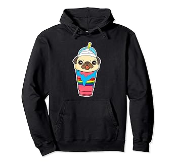 【中古】Cute & Funny Pug Puppy Dog In Smoothie Drink パーカー