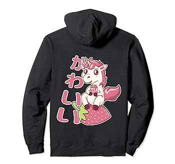 【中古】【未使用】Kawaii Chibi Unicorn Strawberry Milk カワイイ いちごミルク ユニコーン パーカー
