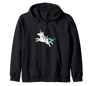 【中古】Kawaii Sloth Riding A Unicorn カワイイユニコーンに乗るナマケモノ ジップパーカー