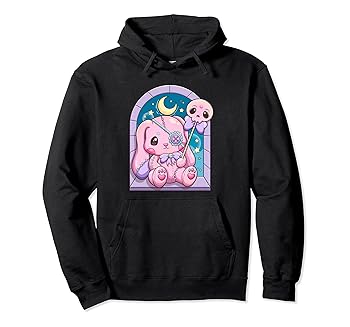 【中古】Kawaii パステルゴスかわいい不気味なウサギぬいぐるみ パーカー