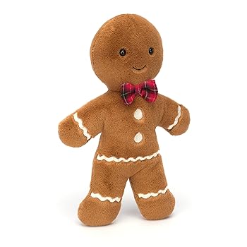 【中古】【未使用】Jellycat ジョリー ジンジャーブレッドぬいぐるみ L 13インチ | クリスマスぬいぐるみ装飾