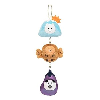 【中古】ナガノキャラクターズ つながる！一富士二鷹三茄子マスコット ぬいぐるみ