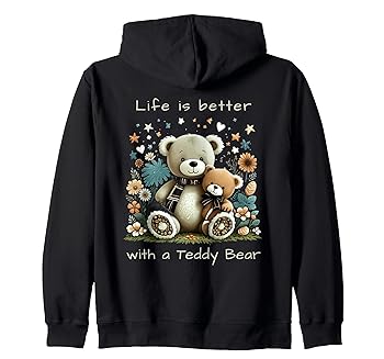 【中古】Cute Teddy Bear Life is Better with a Teddy Bear ジップパーカー