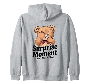 【中古】かわいいテディベア サプライズモーメント - 楽しい遊び心のあるいないいないいないいないいないいないい ジップパーカー