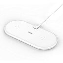 【中古】 KOMATECH Freedy 10W×2 デュアルワイヤレス充電パッド ホワイト AirPods エアーポッズ 第2世代正式対応 EA1202WH ホワイト ワイヤレスのみ