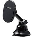 【中古】 エレコム スマホホルダー 車載 マグネットタイプ iPhone12シリーズ用 ゲル吸盤 ブラック P-CARS14BK