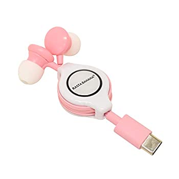 【中古】 ラスタバナナ RESCR01PK ピンク コード巻き取り USB Type-Cイヤホン カナル型