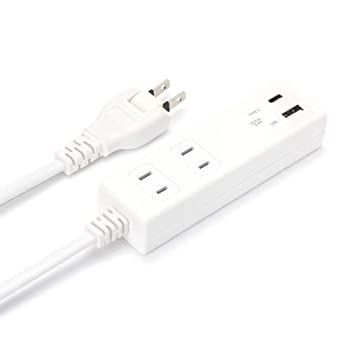 【中古】 プレミアムスタイル iCharger USBポート AC電源タップ ホワイト AC×2 USB-A×1 USB-C×1 PG-UACTAP08WH