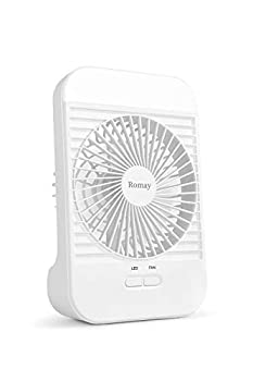 【中古】 卓上扇風機 Romay USB扇風機 ?三段階風量調節?携帯扇風機?静音???小型 大風量 熱中症対策 パワフル送風?LED照明機能付き?節電 省エネ...